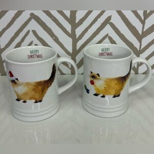Set of 2 Cute Merry Christmas Cat Mugs